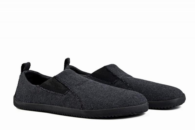 Ahinsa Recycled Barfota Slip On Sneakers Herr Mörkgrå | GLN1869OB