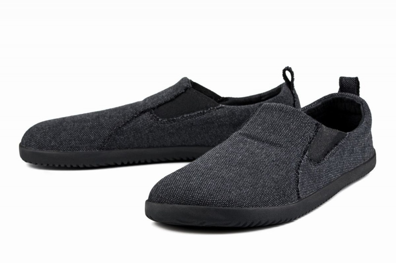 Ahinsa Recycled Barfota Slip On Sneakers Herr Mörkgrå | GLN1869OB