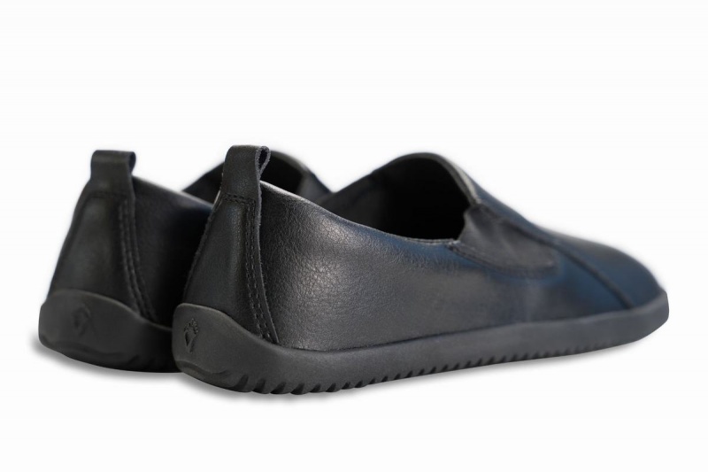 Ahinsa Veganska Läder Barfota Slip On Sneakers Herr Svarta | PDX8990CU