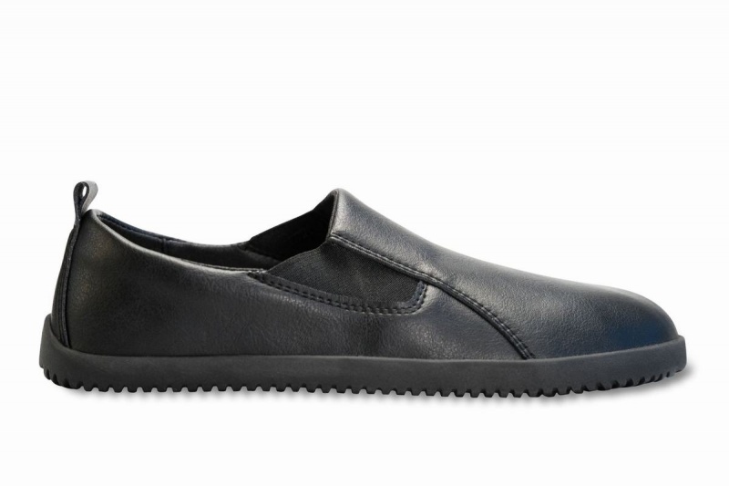 Ahinsa Veganska Läder Barfota Slip On Sneakers Herr Svarta | PDX8990CU